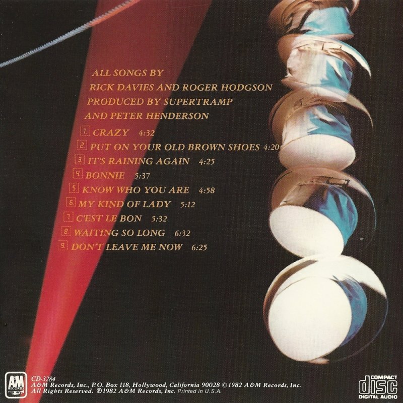 Supertramp  Famous Last Words : Back + Inlay